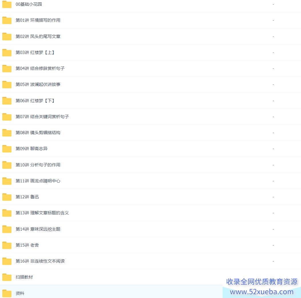 某而思薛侠 2021五年级语文春季培训班-百度云下载