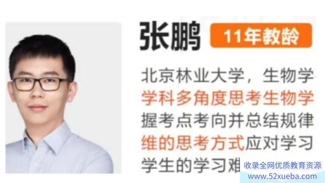张鹏2024年高考生物全程班一轮暑秋联报持续更新 张鹏高考生物百度网盘下载-
