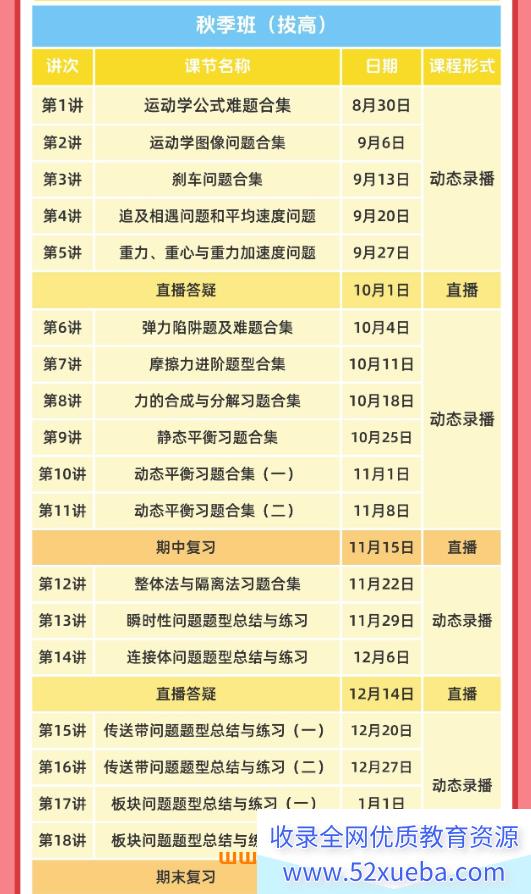 夏梦迪2028届高一物理全年系统班 2025暑秋2026寒春高一物理课程