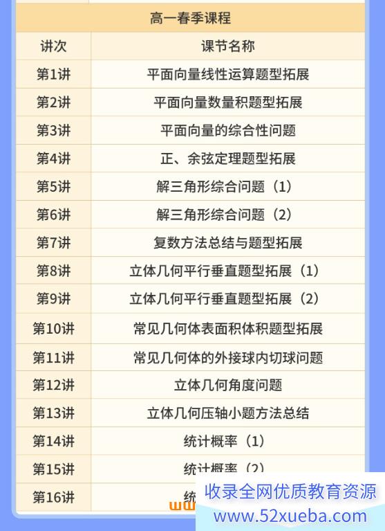 赵礼显老师2028届高一数学全年班 25暑秋26寒春高一数学课程