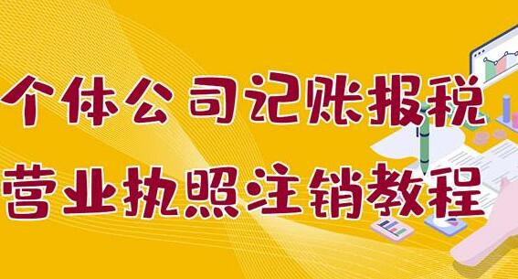 个体公司记账报税+营业执照注销零基础入门教程（送执照注册课）-吾爱学吧