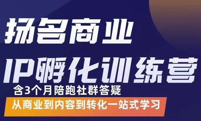 杨名商业IP孵化训练营（价值5980元）-吾爱学吧