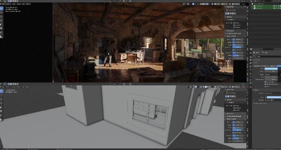 Blender游戏场景室内环境材质渲染教程（带字幕无文件）-吾爱学吧