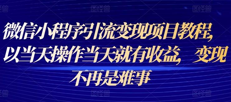 微信小程序引流变现项目教程（当天出单带素材）-吾爱学吧