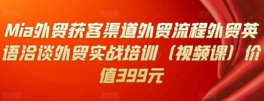 Mia外贸实战培训视频课（价值399元）-吾爱学吧