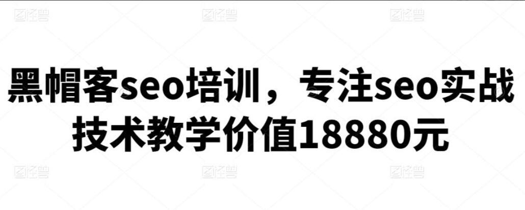 黑帽客seo实战技术培训教学（价值18880元）-吾爱学吧