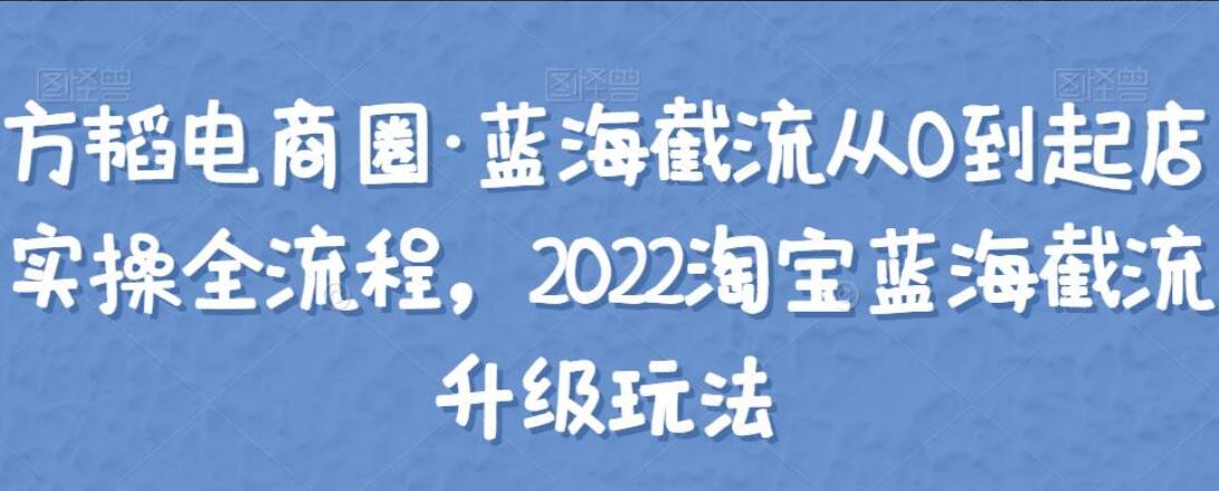 方韬电商圈·2022淘宝蓝海截流从0到起店升级课程-吾爱学吧