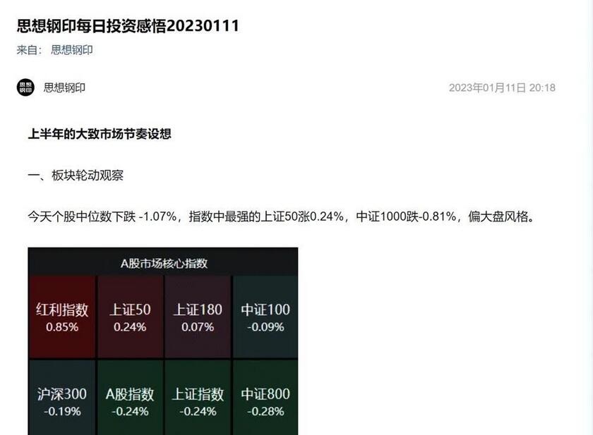 思想钢印每日投资感悟（2023年）-吾爱学吧