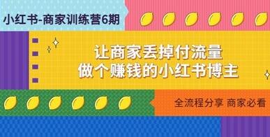 小红书·商家训练营12期，让商家放弃付流量，做个赚钱的小红书博主-吾爱学吧