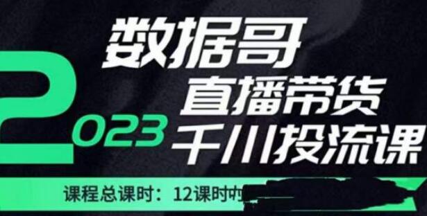 数据哥·直播电商巨量千川付费投流策略课（2023）-吾爱学吧