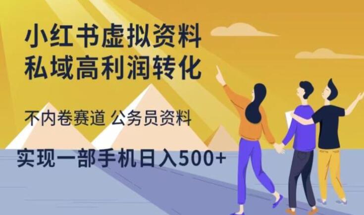 小红书虚拟资源项目详细教程，实现一部手机日入500+-吾爱学吧