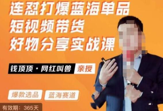 网红叫兽·短视频连怼打爆蓝海单品带货实战课-吾爱学吧