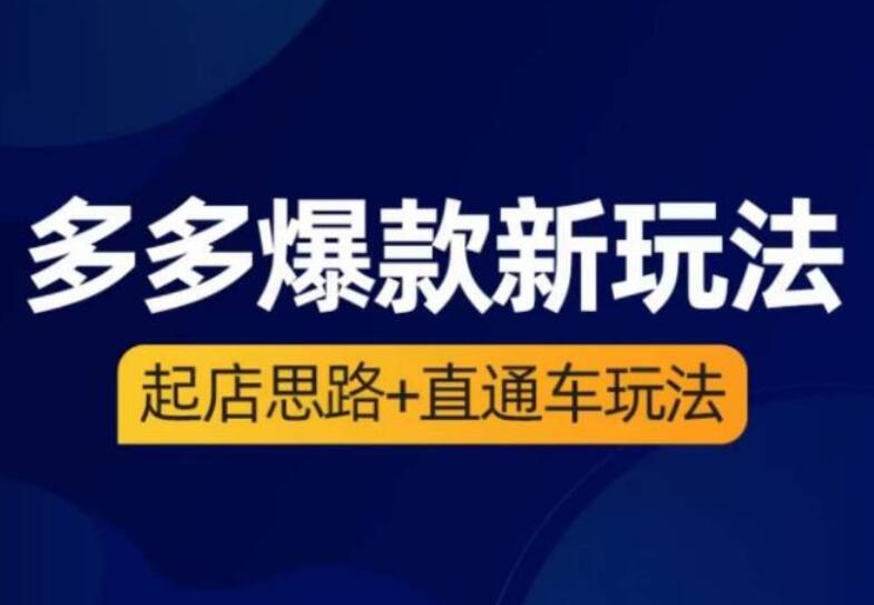 海神拼多多课程，​起店思路+直通车玩法（3节精华课）-吾爱学吧