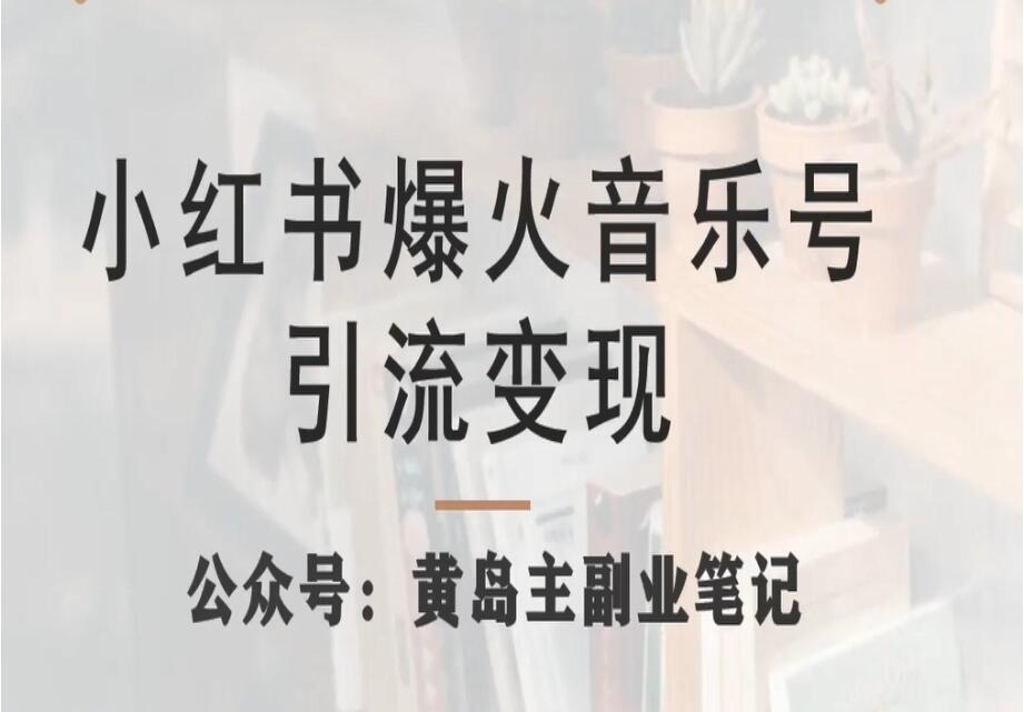 小红书爆火音乐号引流变现项目，视频版一条龙实操玩法分享给你-吾爱学吧