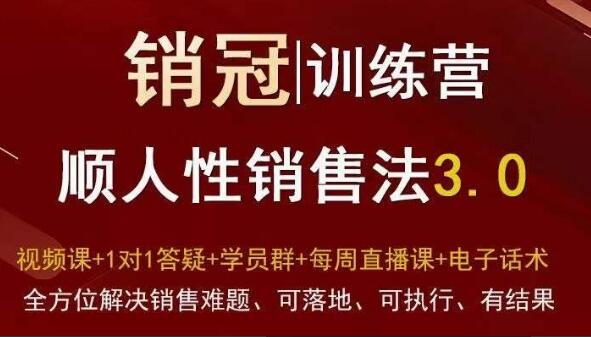 销冠训练营销售思维3.0，顺人性销售法，全方位解决销售难题-吾爱学吧