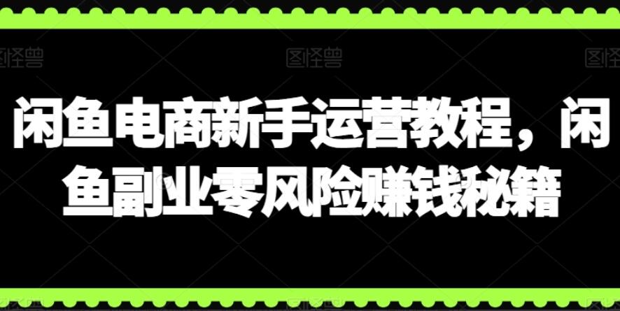 闲鱼电商新手入门教程，闲鱼副业零风险赚钱秘籍-吾爱学吧