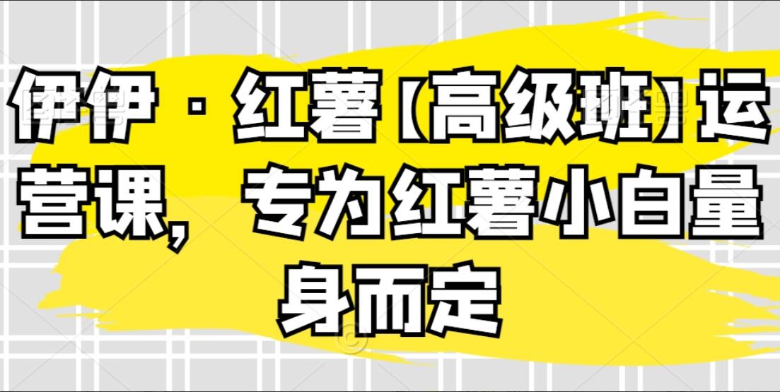 伊伊·小红书高级班运营课，专为红薯小白量身而定-吾爱学吧