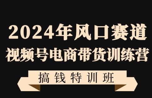 2024视频号电商带货训练营搞钱特训班，带领大家快速入局自媒体电商带货-吾爱学吧