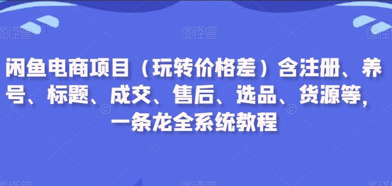 闲鱼电商赚钱项目教程（含注册、养号、标题、成交、售后、选品、货源等）-吾爱学吧