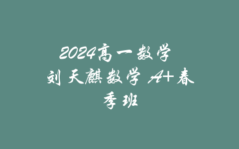 2024高一数学 刘天麒数学 A+春季班-吾爱学吧