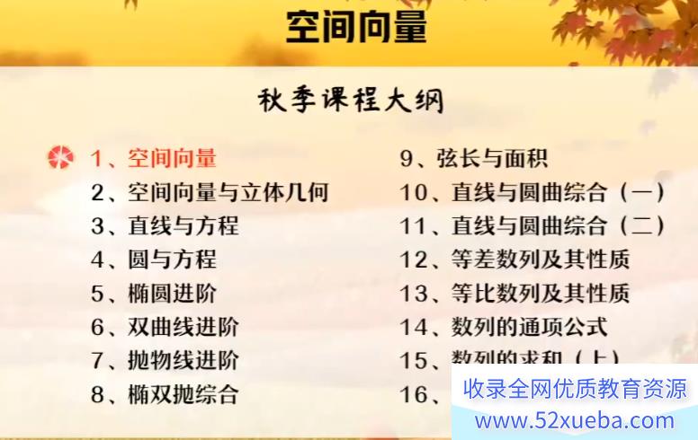 陈雪2023高二数学秋季尖端班持续更新陈雪高二数学百度网盘下载-